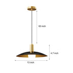 Brass pendant lamp mid-century style with white milk glass shade, 1-light E27