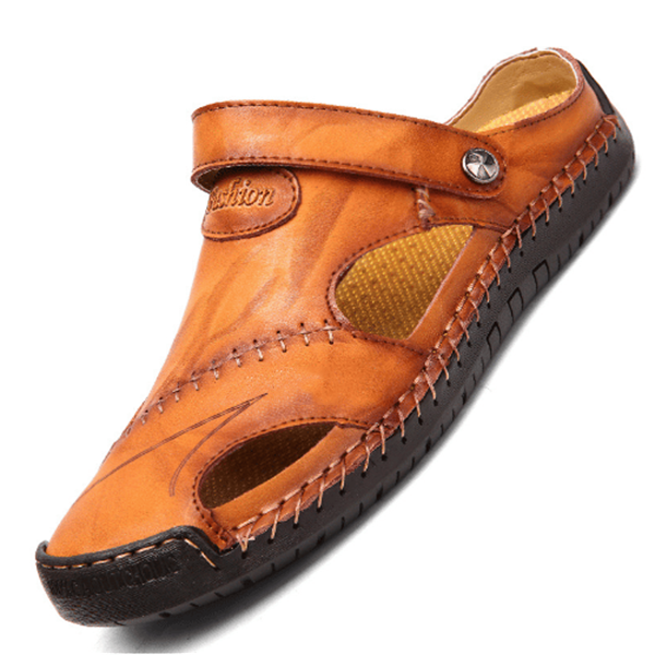 Orthopedic Sandals Unisex Crocodile Print Leather Casual Style