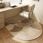 Office chair mat with non-slip backing for floor protection, polyester fleece geometric design