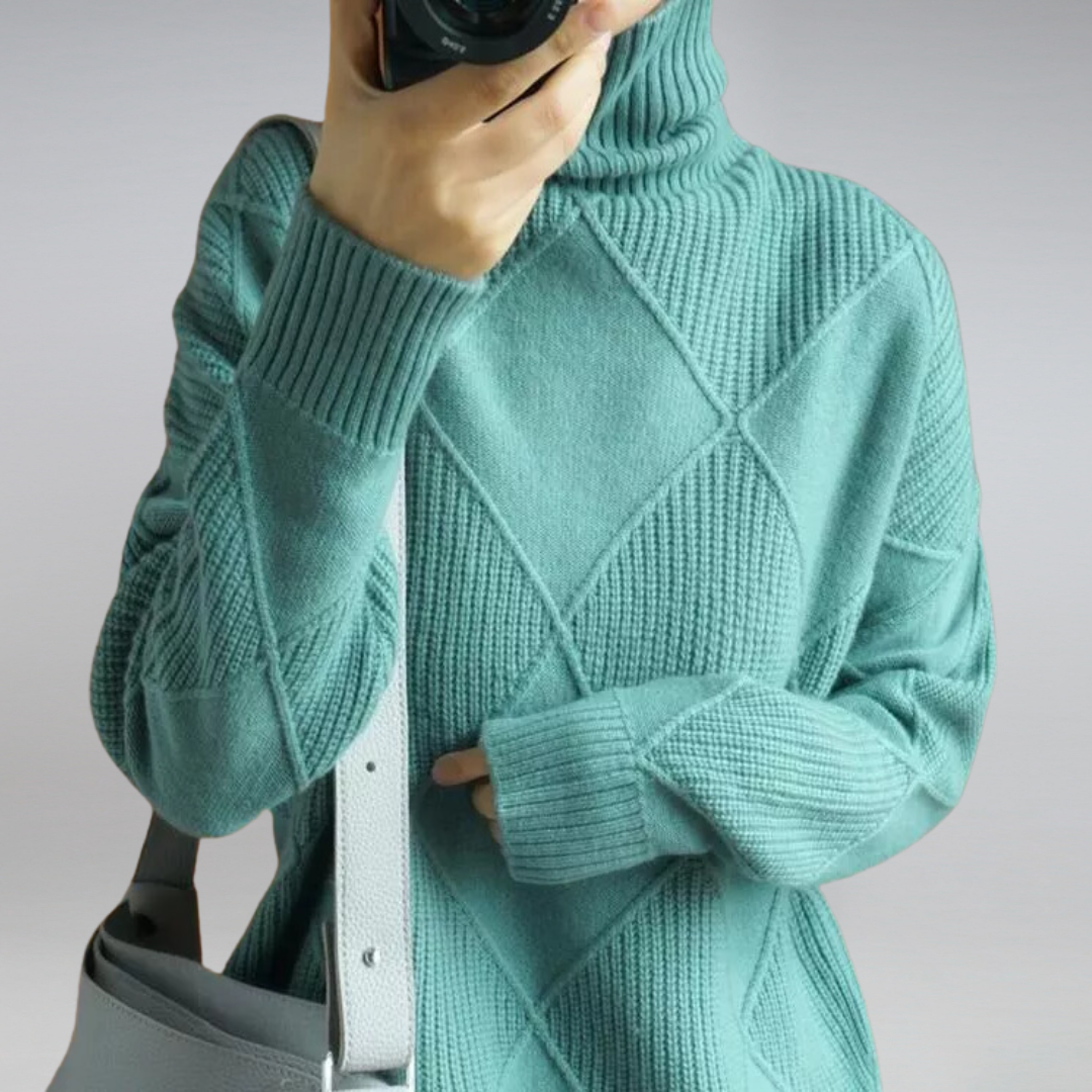 Women's cashmere turtleneck sweater, soft and warm roll neck pullover in multiple colors