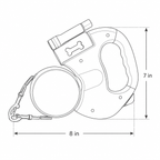 Dual retractable dog leash 10FT with built-in flashlight and tangle-free 360° rotation