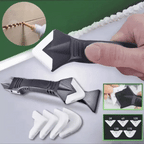 3-in-1 caulk remover tool with stainless steel blade and triangular rubber smoother