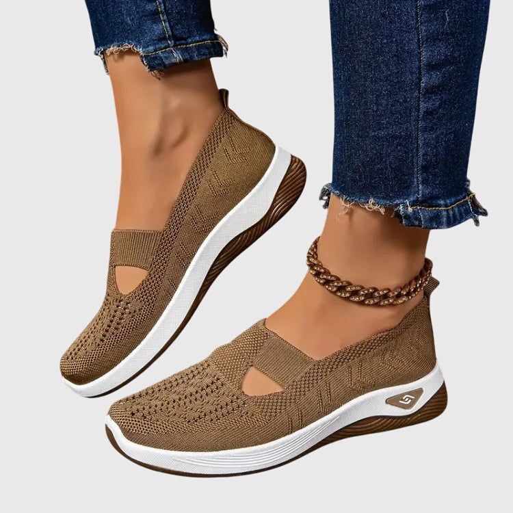 Women orthopedic walking shoes with arch support and non-slip rubber sole
