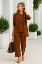 Women 3 piece formal set tailored coordinated outfit