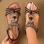 Women orthopedic sandals with stretch strap and cushioned slip-resistant sole