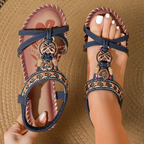 Women orthopedic sandals with stretch strap and cushioned slip-resistant sole