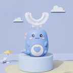 Kids electric toothbrush 360 U-shape sonic with smart timer and blue light, rechargeable
