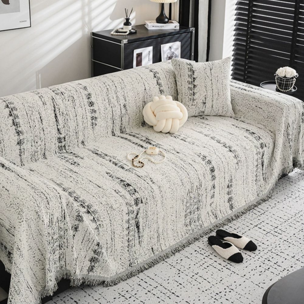 Chenille sofa cover full coverage furniture protector soft plush fabric