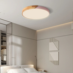Scandinavian wood LED ceiling light, round modern indoor flush mount