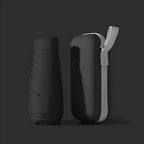 Compact travel umbrella with waterproof hard case, windproof 100cm canopy