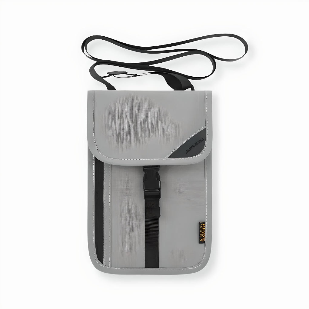 RFID anti-theft travel pouch wallet with multiple compartments