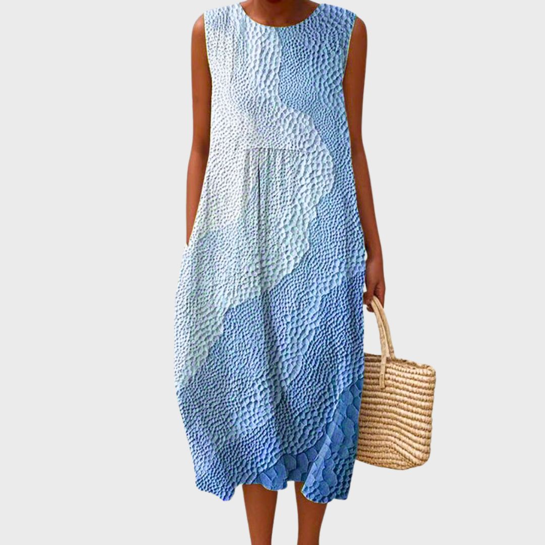 Women's lightweight summer dress, flowy knee-length relaxed fit, multiple colors