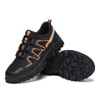 Safety shoes with steel toe cap, anti-slip puncture-resistant sole, breathable mesh upper