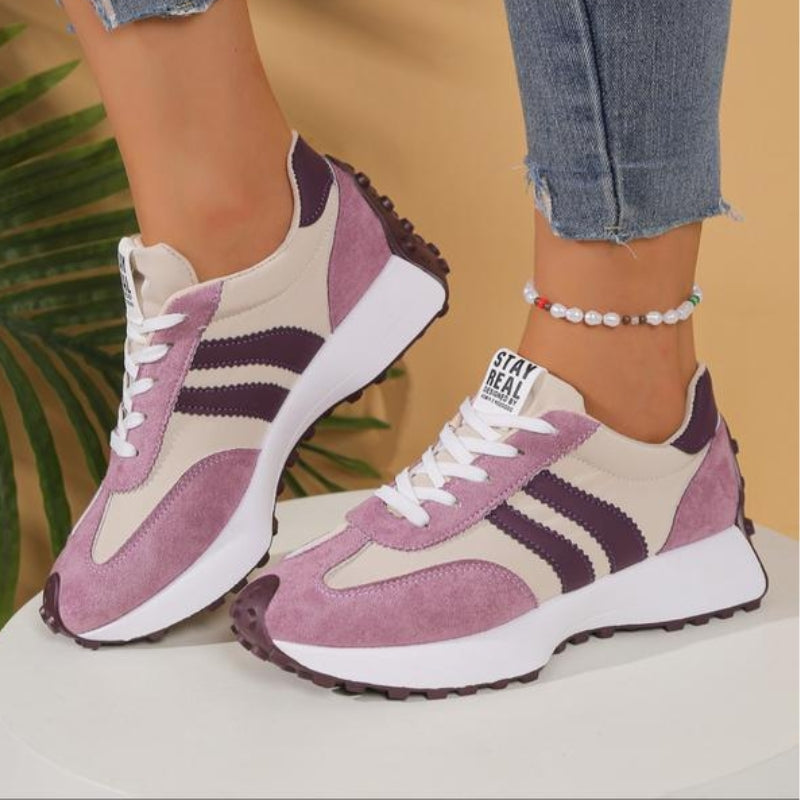 Women's platform sneakers with arch support and breathable upper, multi-color