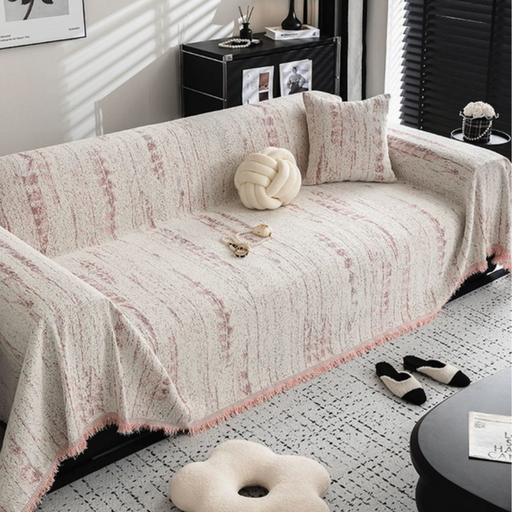 Chenille sofa cover full coverage furniture protector soft plush fabric