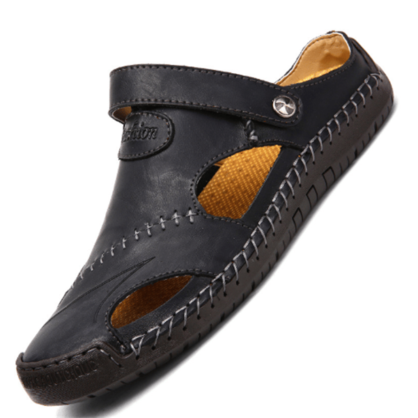 Orthopedic Sandals Unisex Crocodile Print Leather Casual Style