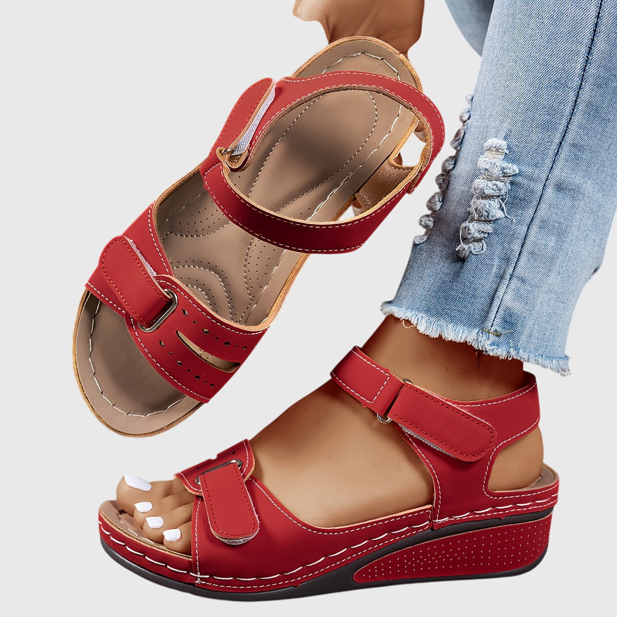 Women's orthopedic sandals with arch support and non-slip comfort sole