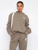 Women's oversized hoodie set with matching jogger pants, casual lounge wear