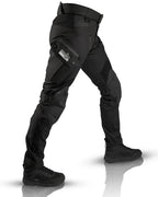 Men tactical cargo pants multi pocket water resistant in black and military green