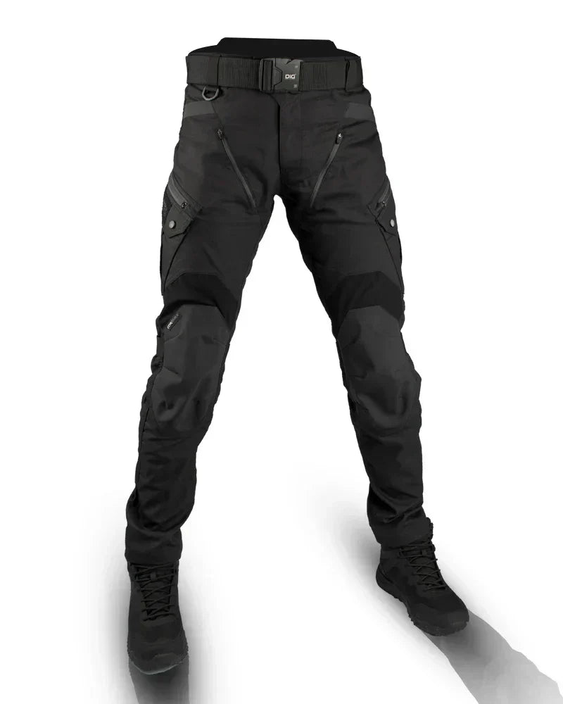 Men tactical cargo pants multi pocket water resistant in black and military green