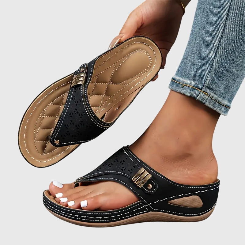 Orthopedic Sandals Women Wedge Sole Arch Support Slip On Comfort