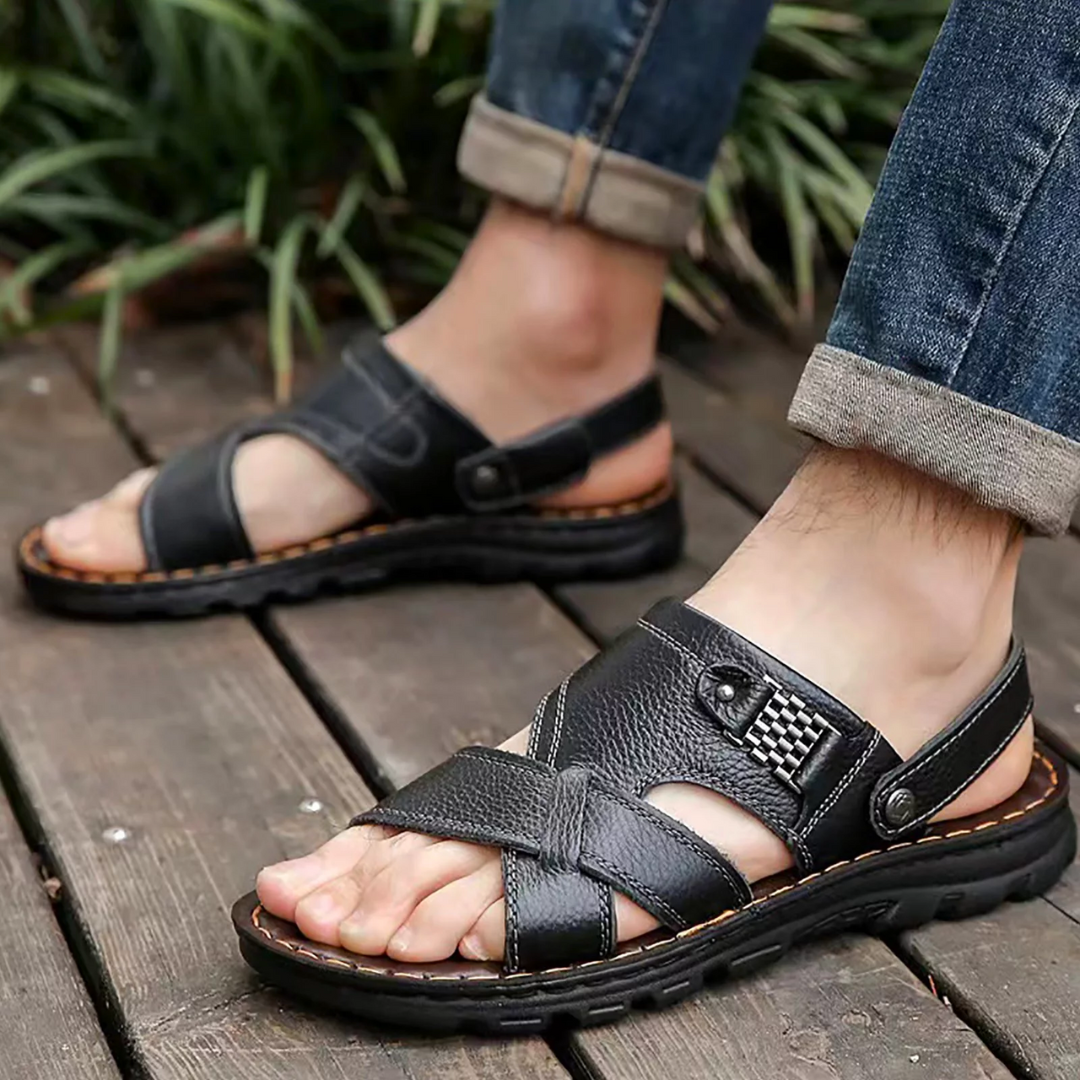 Sandálias Ortopédicas de Couro | Homem | Suporte e Conforto