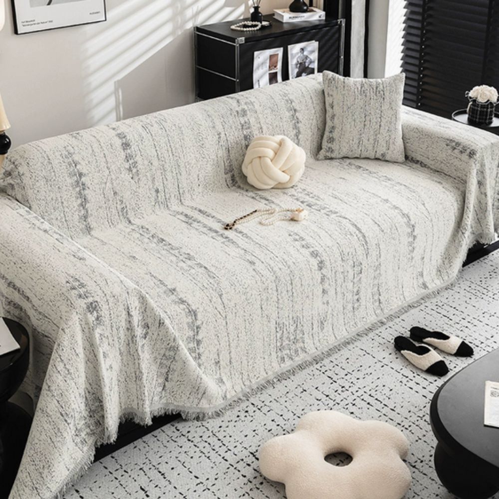 Chenille sofa cover full coverage furniture protector soft plush fabric