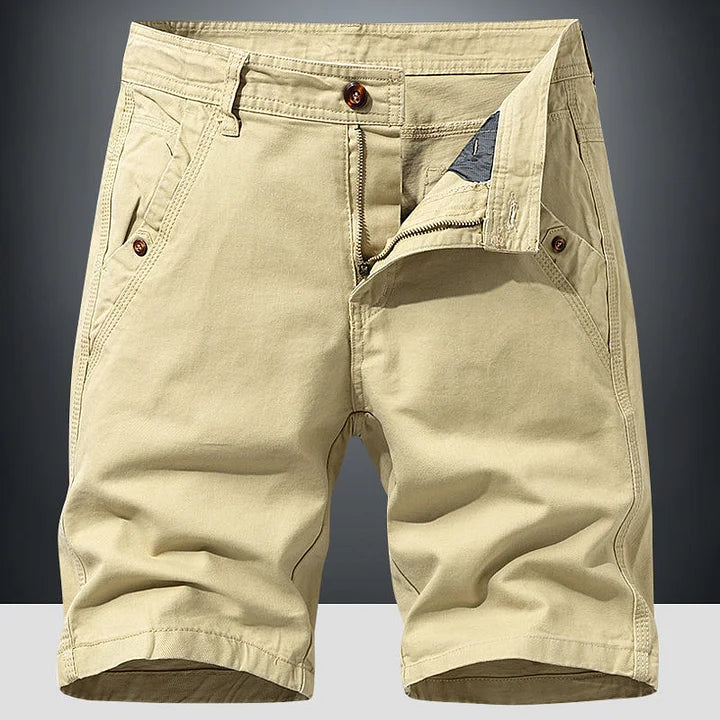 Men's chino shorts relaxed fit lightweight summer, available in gray, khaki, green, blue and black