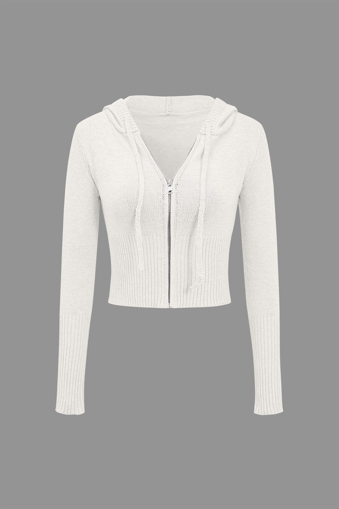 Women 2 piece knit hoodie and flared pants set with side buckle detail