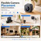 1080P wireless security camera with night vision and magnetic mount, compact indoor design