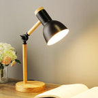 Table lamp indoor adjustable LED desk light minimalist Nordic wood and metal design