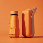 Compact travel umbrella with waterproof hard case, windproof 100cm canopy