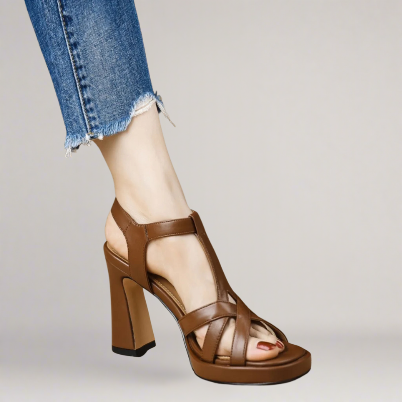 Women eco leather sandals handmade in beige brown and black EU 35-40
