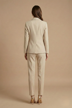 Women 2 piece blazer set shawl collar with straight leg trousers