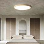 LED ceiling light dimmable tri-color minimalist wood accent, 23cm to 50cm