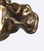 Decorative bronze resin bowl used as tabletop vase and sculptural centerpiece