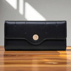 Women slim wallet multiple card slots in smooth finish