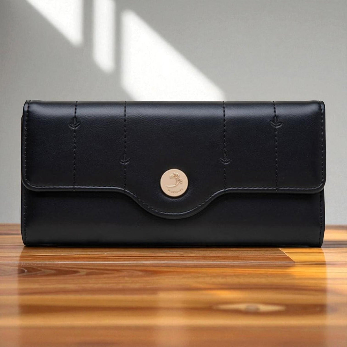 Women slim wallet multiple card slots in smooth finish
