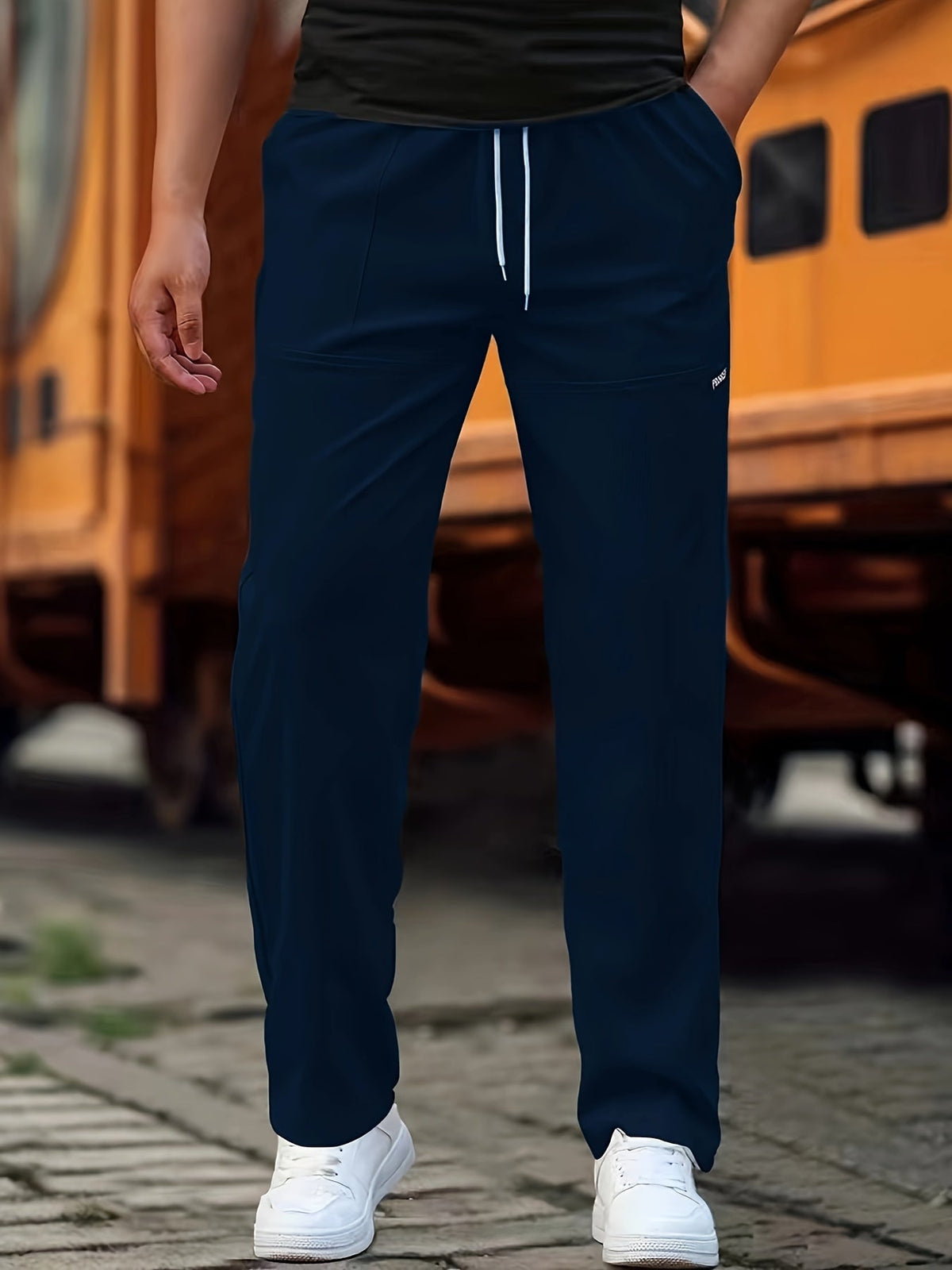 Men's jogger pants casual everyday trousers relaxed fit cotton blend