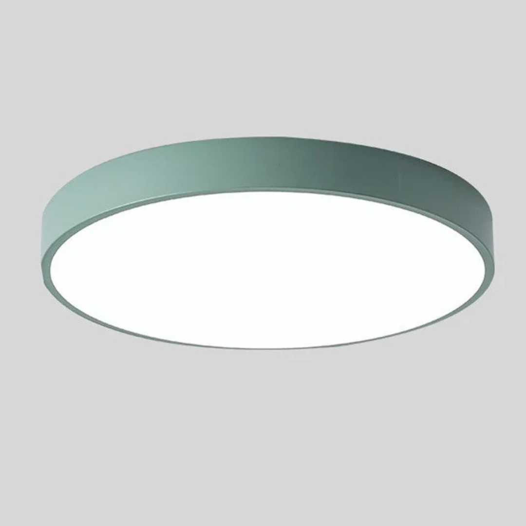 Scandinavian wood LED ceiling light, round modern indoor flush mount