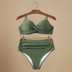 Women Bikini Sets High Waist Ruched Two Piece Swimsuit | Aria