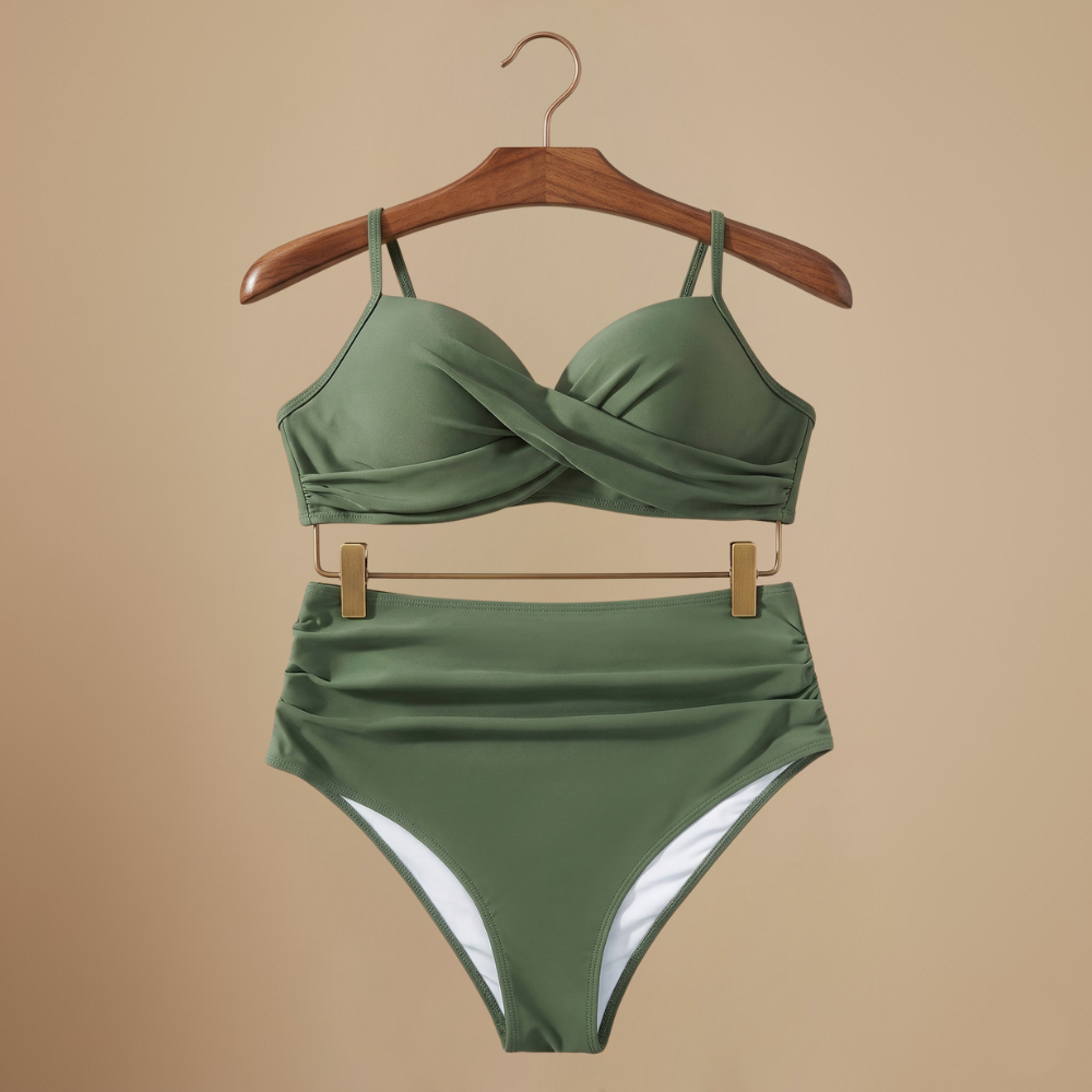 Women Bikini Sets High Waist Ruched Two Piece Swimsuit | Aria