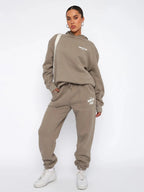 Women's oversized hoodie set with matching jogger pants, casual lounge wear