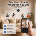 1080P wireless security camera with night vision and magnetic mount, compact indoor design