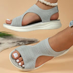 Women's arch support sandals with breathable mesh upper and contoured footbed