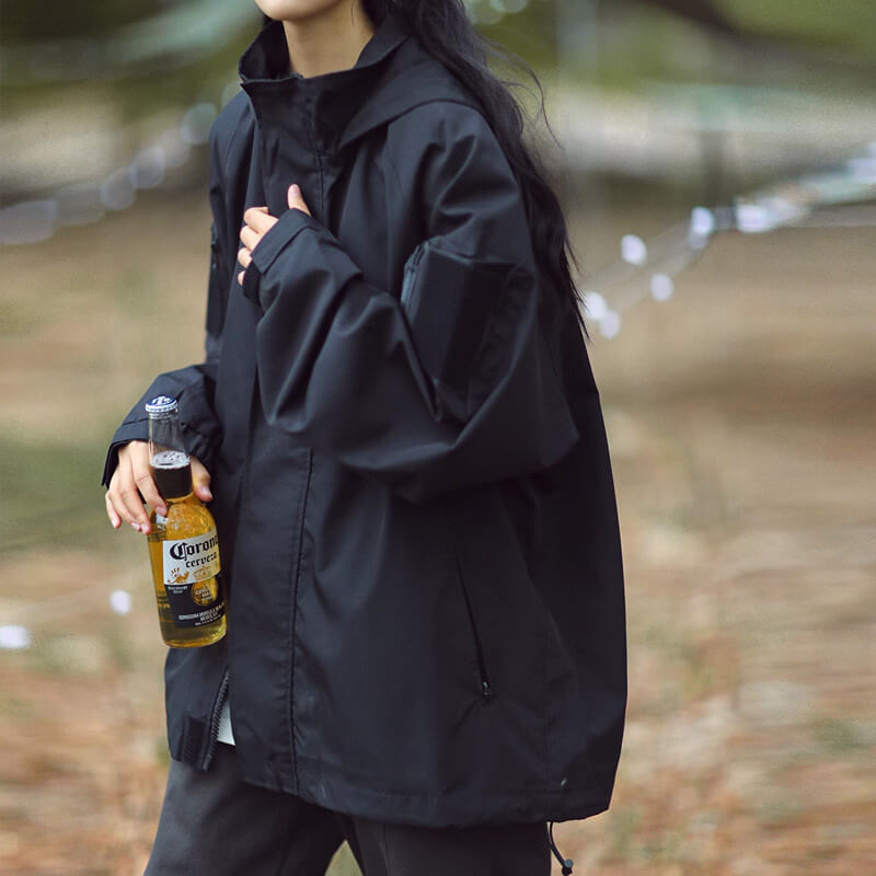 Women water repellent windbreaker jacket lightweight wind resistant
