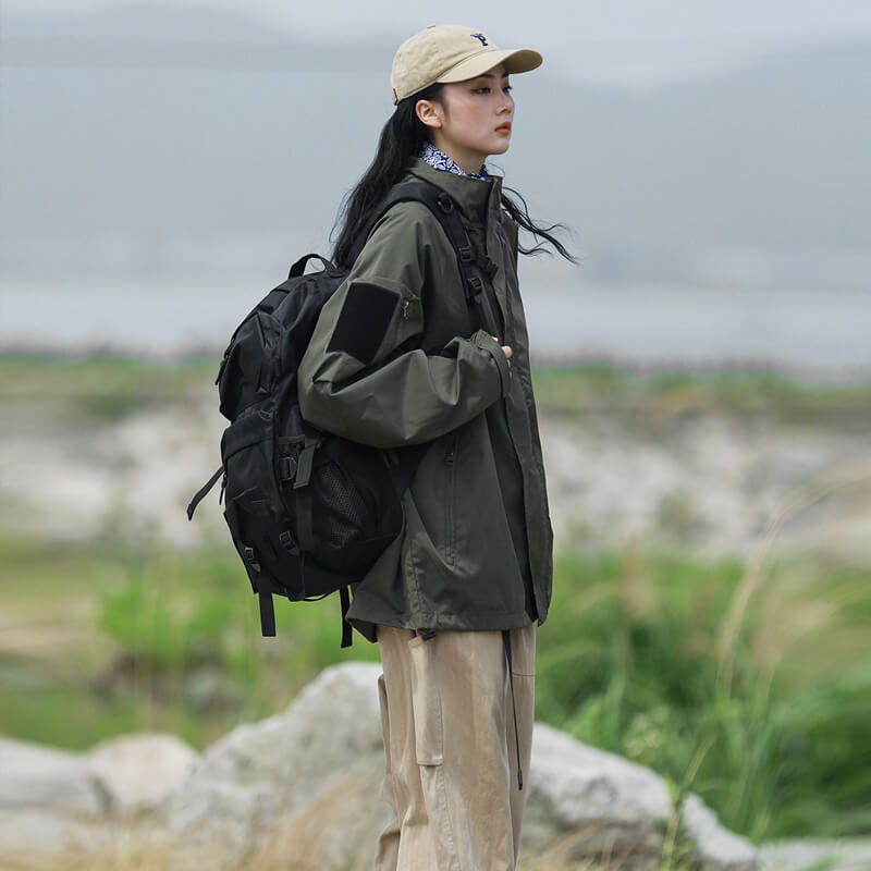 Women water repellent windbreaker jacket lightweight wind resistant