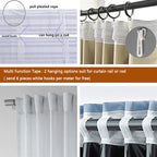 White striped sheer voile curtains with rod pocket for living room, light-filtering