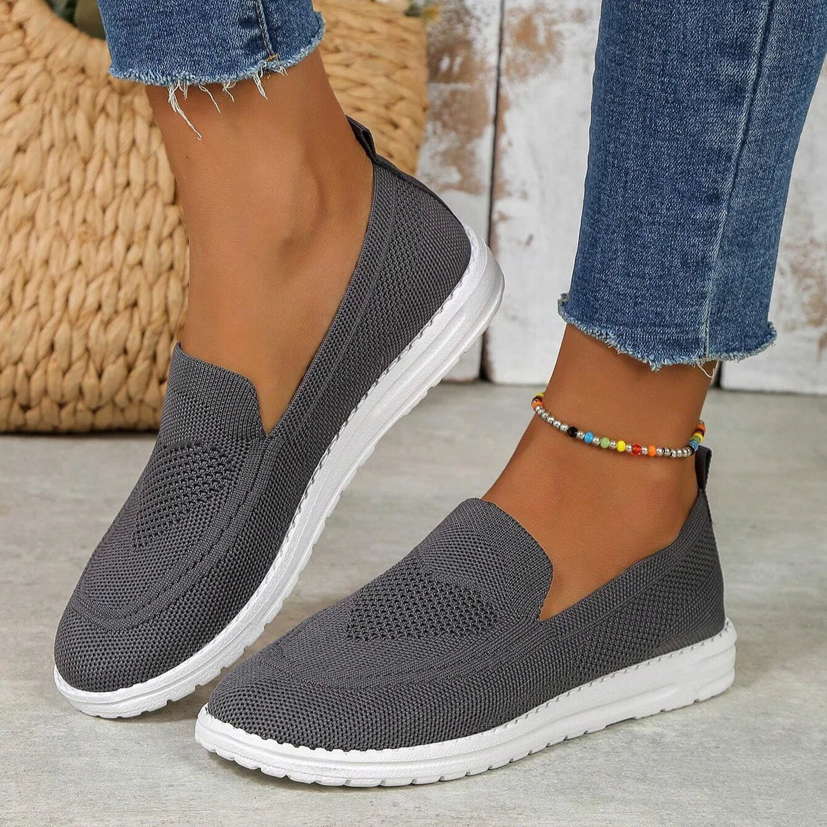 Women's Orthopedic Sneakers | Lightweight Knit Slip-On | Breathable