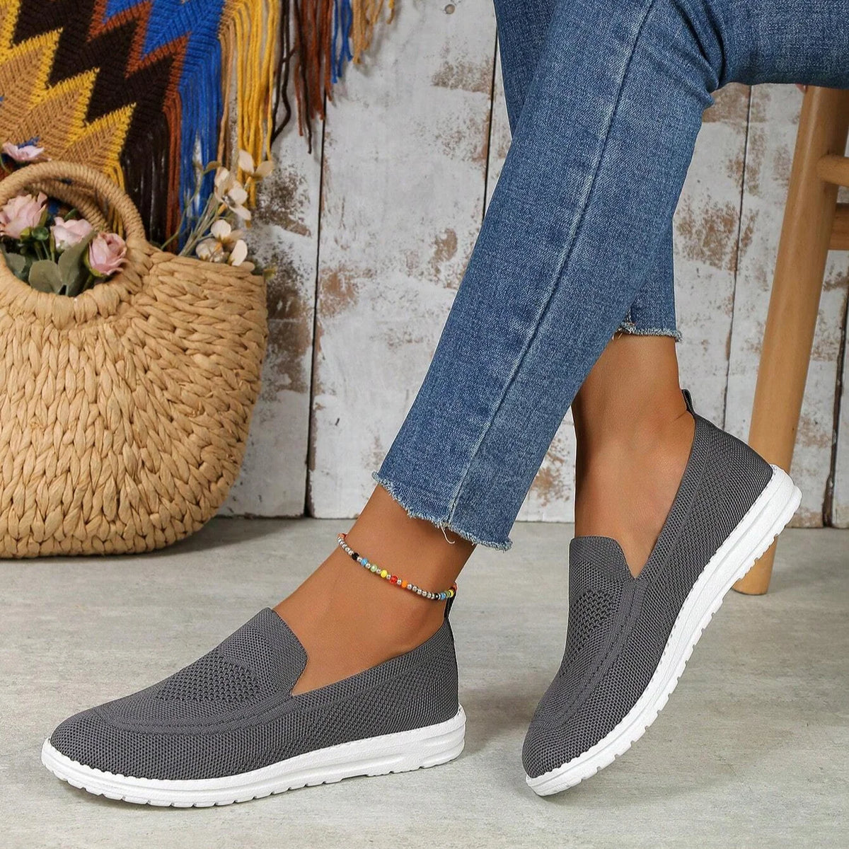 Women's Orthopedic Sneakers | Lightweight Knit Slip-On | Breathable